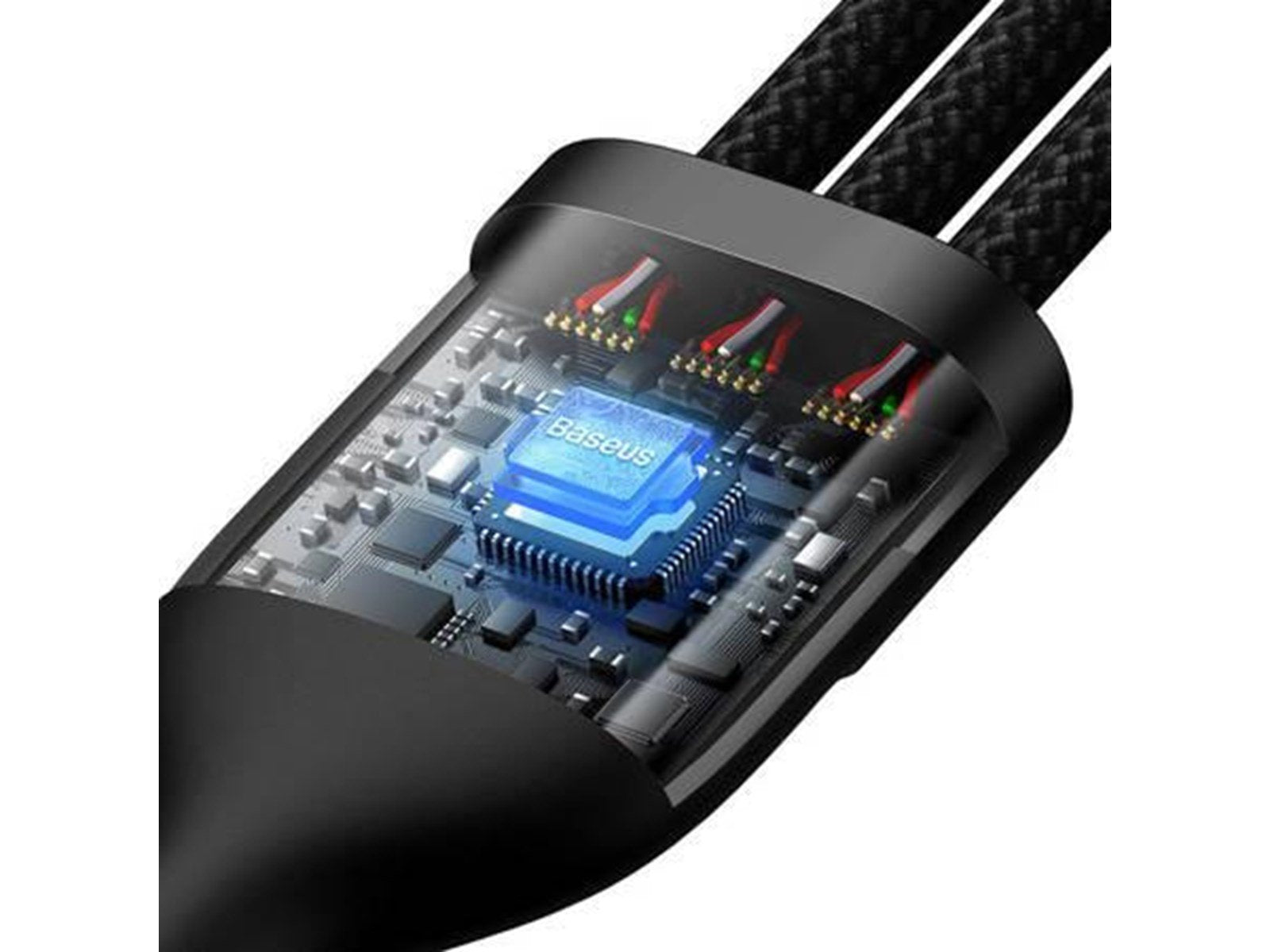 Baseus 3in1 USB cable  Flash Series USB-C + micro USB + Lightning 100W 1.2m (black) Baseus 3in1 USB cable  Flash Series USB-C + micro USB + Lightning 100W 1.2m (black)